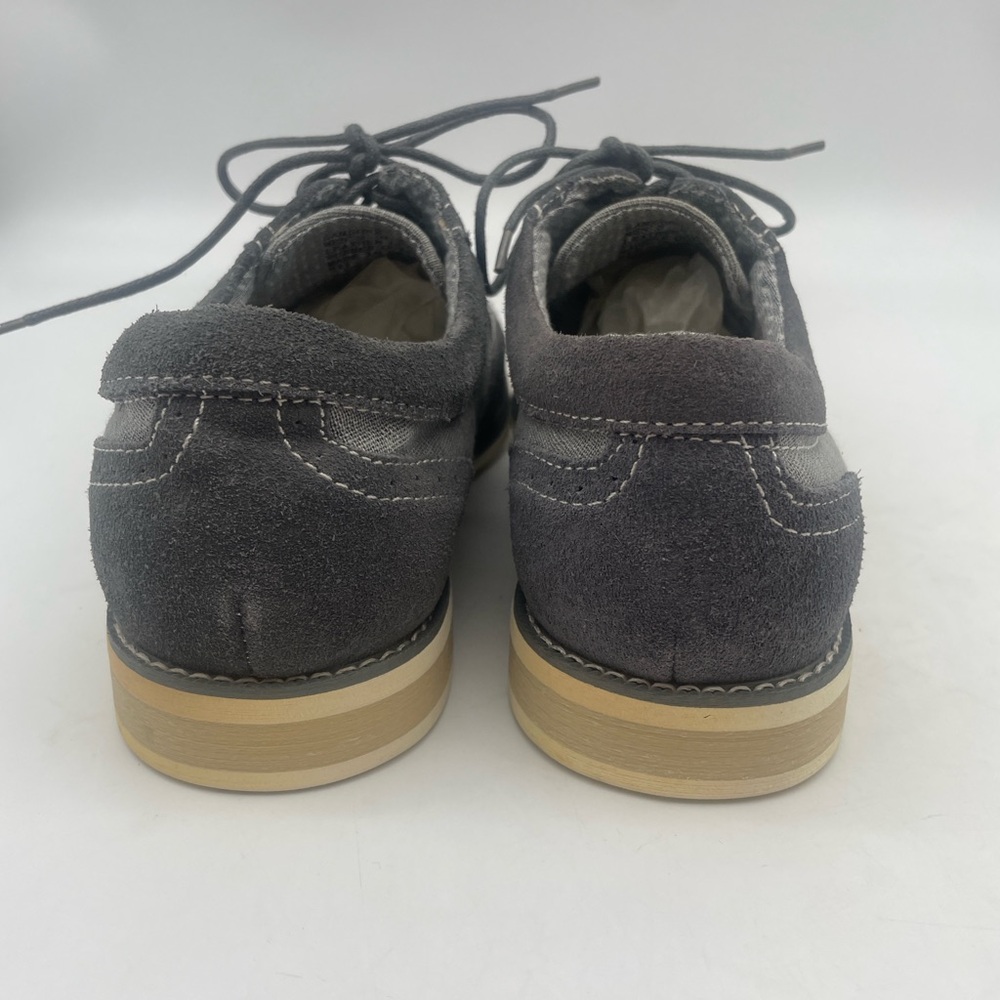 Steve Madden Men’s Samson Spectator Suede Canvas Wingtip Oxford Tonal Grey Shoes - Picture 4 of 9